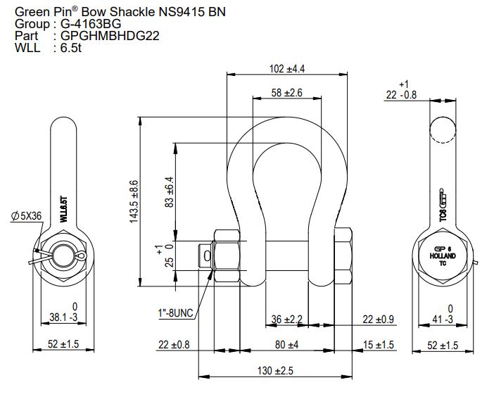 Ladda bild i galleriet, Schackel Green Pin® G-4163 - WLL: 6,5T
