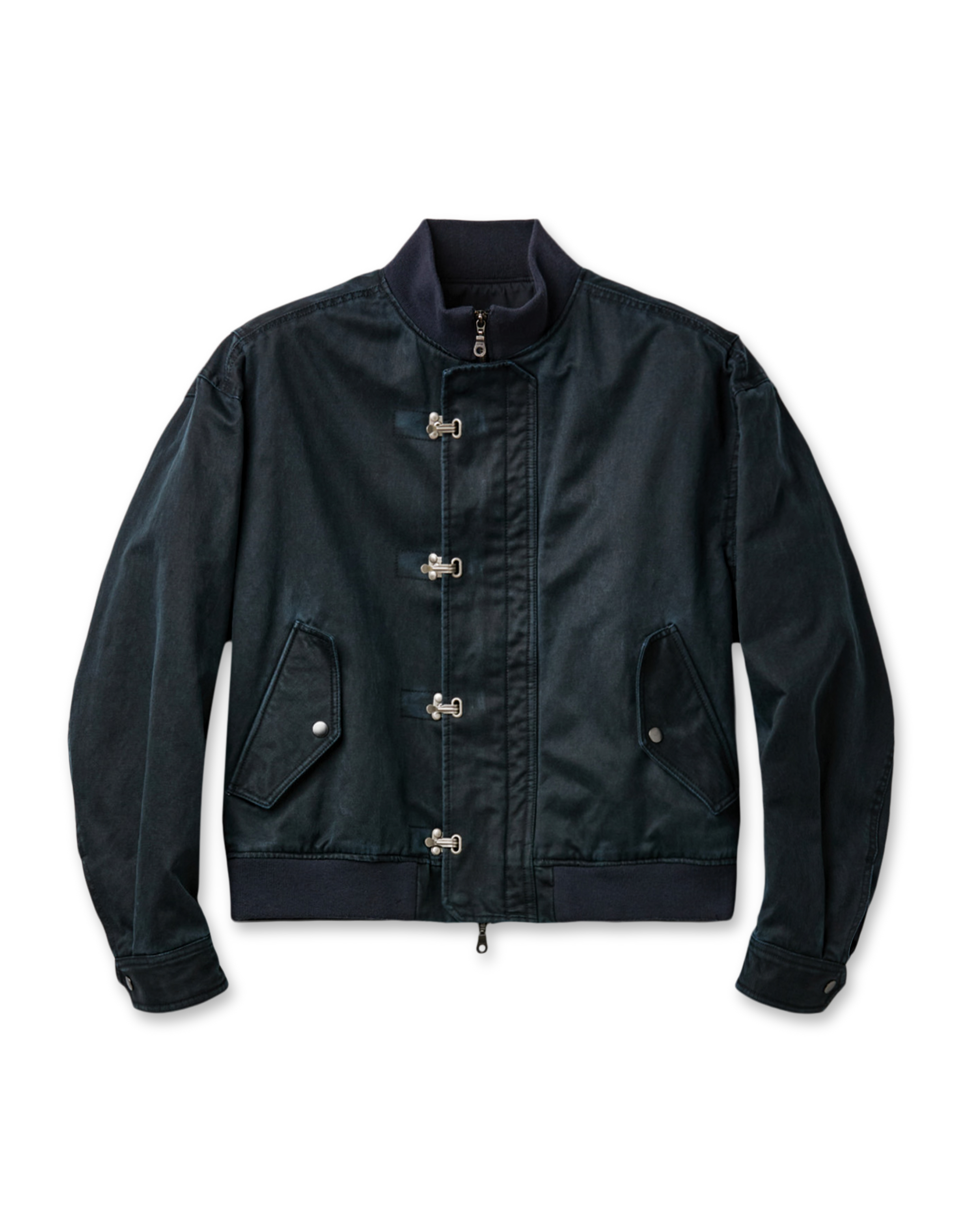 Washed Deck Hook Lip Bomber Jacket