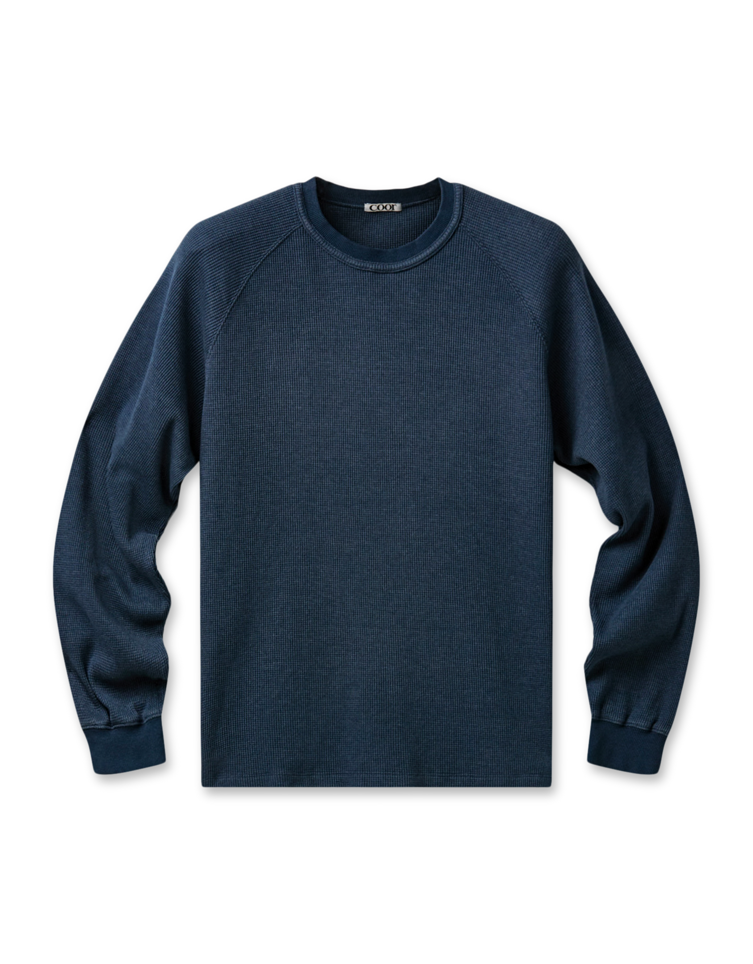 Garment Dying Waffle Raglan Long Sleeve T-Shirt