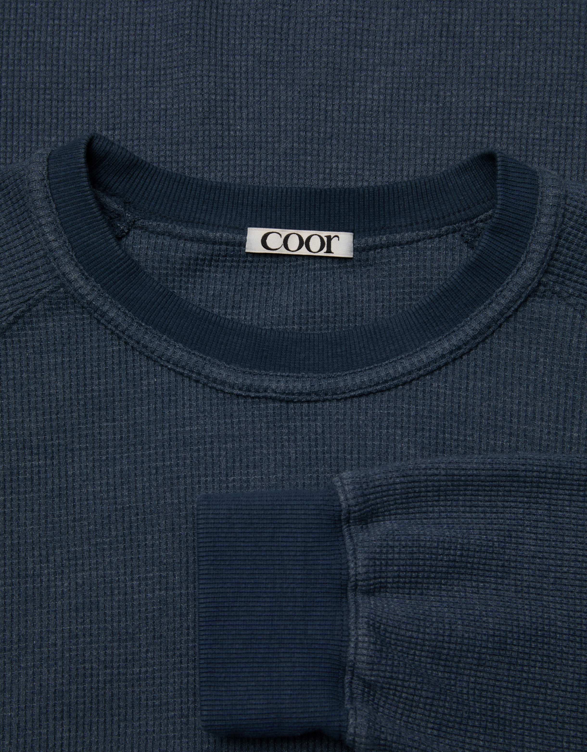 Garment Dying Waffle Raglan Long Sleeve T-Shirt