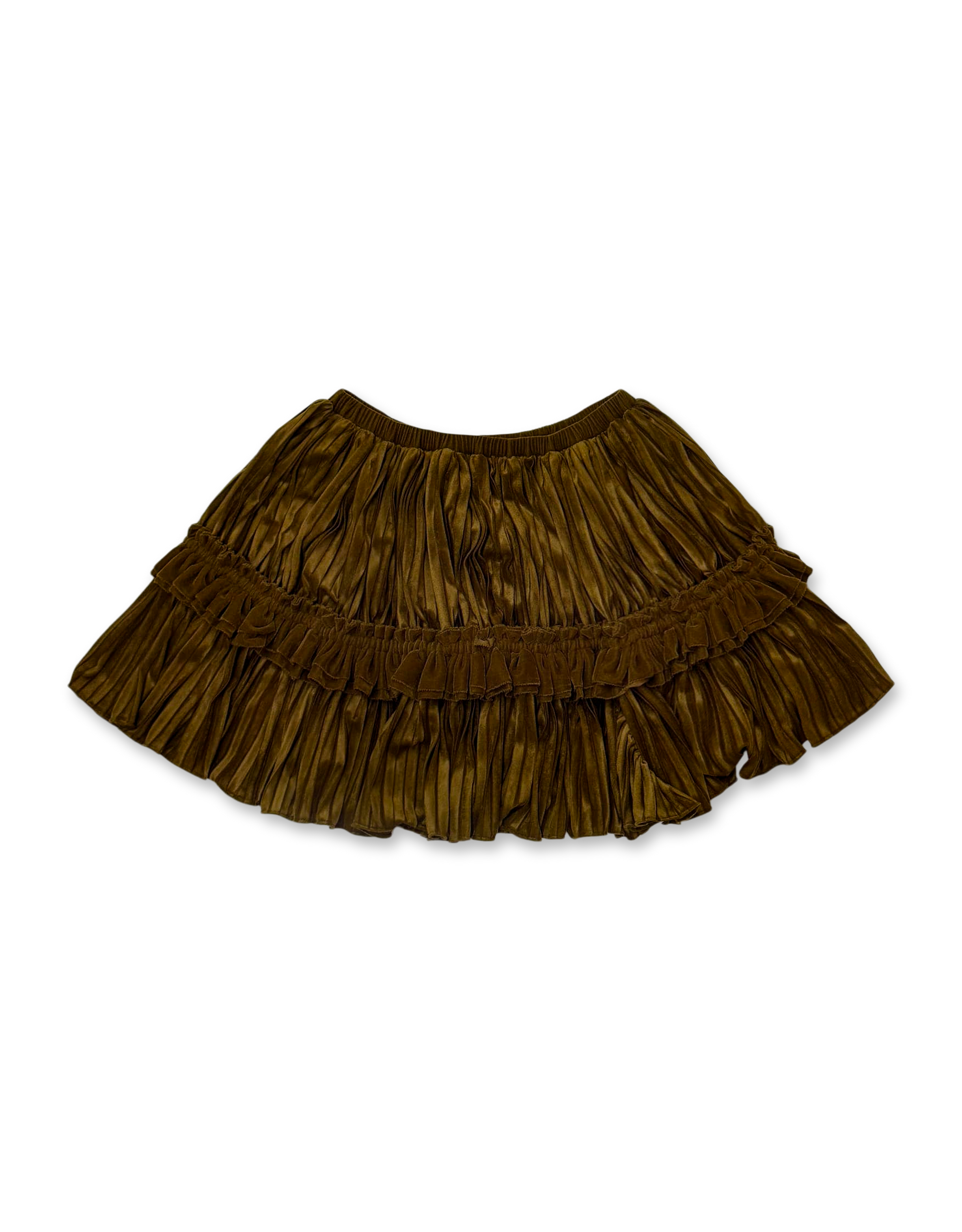 Ruffle Velvet Skirt