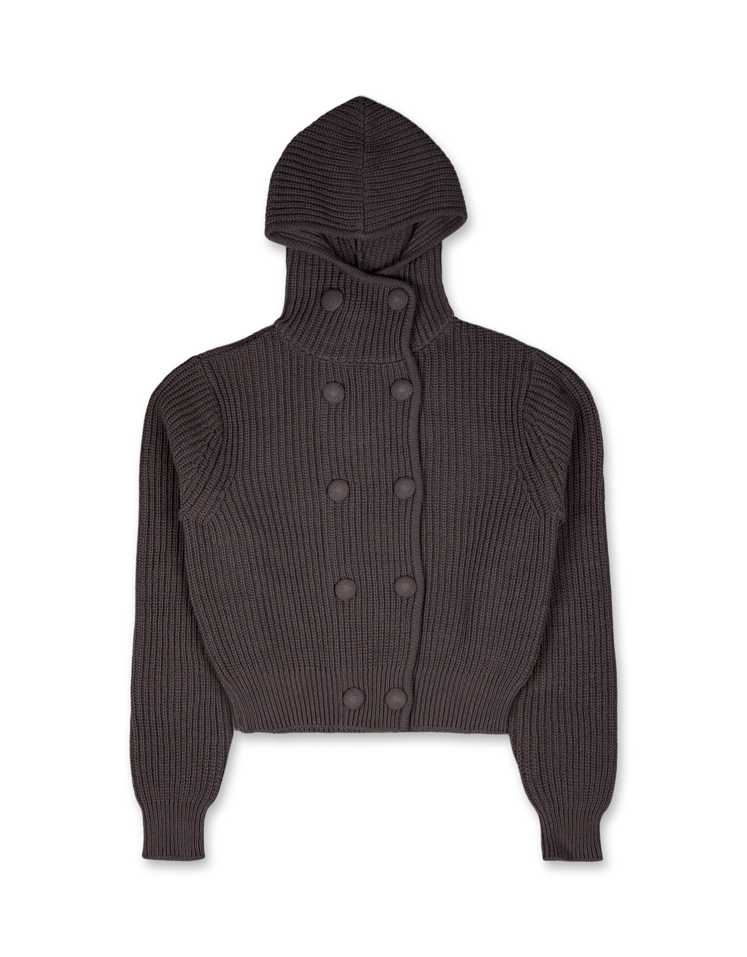 Hooded Button Cardigan