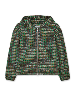 Bouclé Wool Hooded Zip-Up Jacket