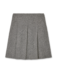 Bouclé Wool Full-Length Pleated Skirt