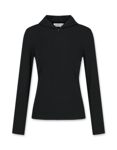 Half Zip-Up Knit Hoodie