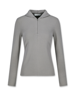 Half Zip-Up Knit Hoodie