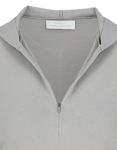 Half Zip-Up Knit Hoodie