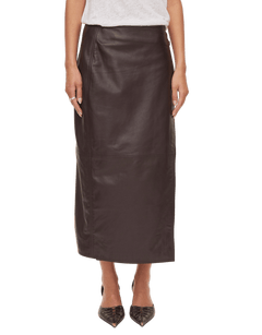 oval square Reflection Leather Skirt | Rezet Store