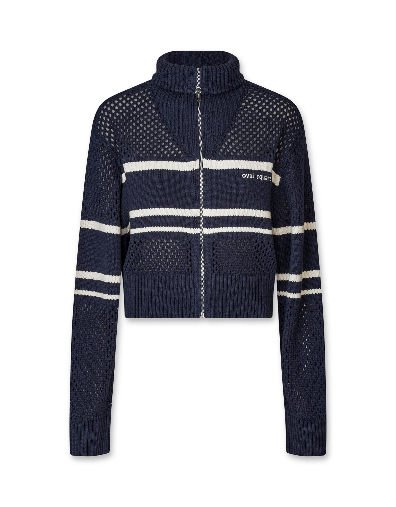 oval square Snow Zip Cardigan | Rezet Store