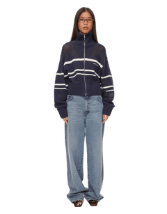 oval square Snow Zip Cardigan | Rezet Store