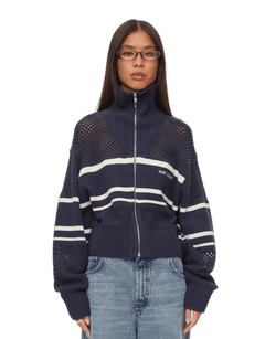 oval square Snow Zip Cardigan | Rezet Store