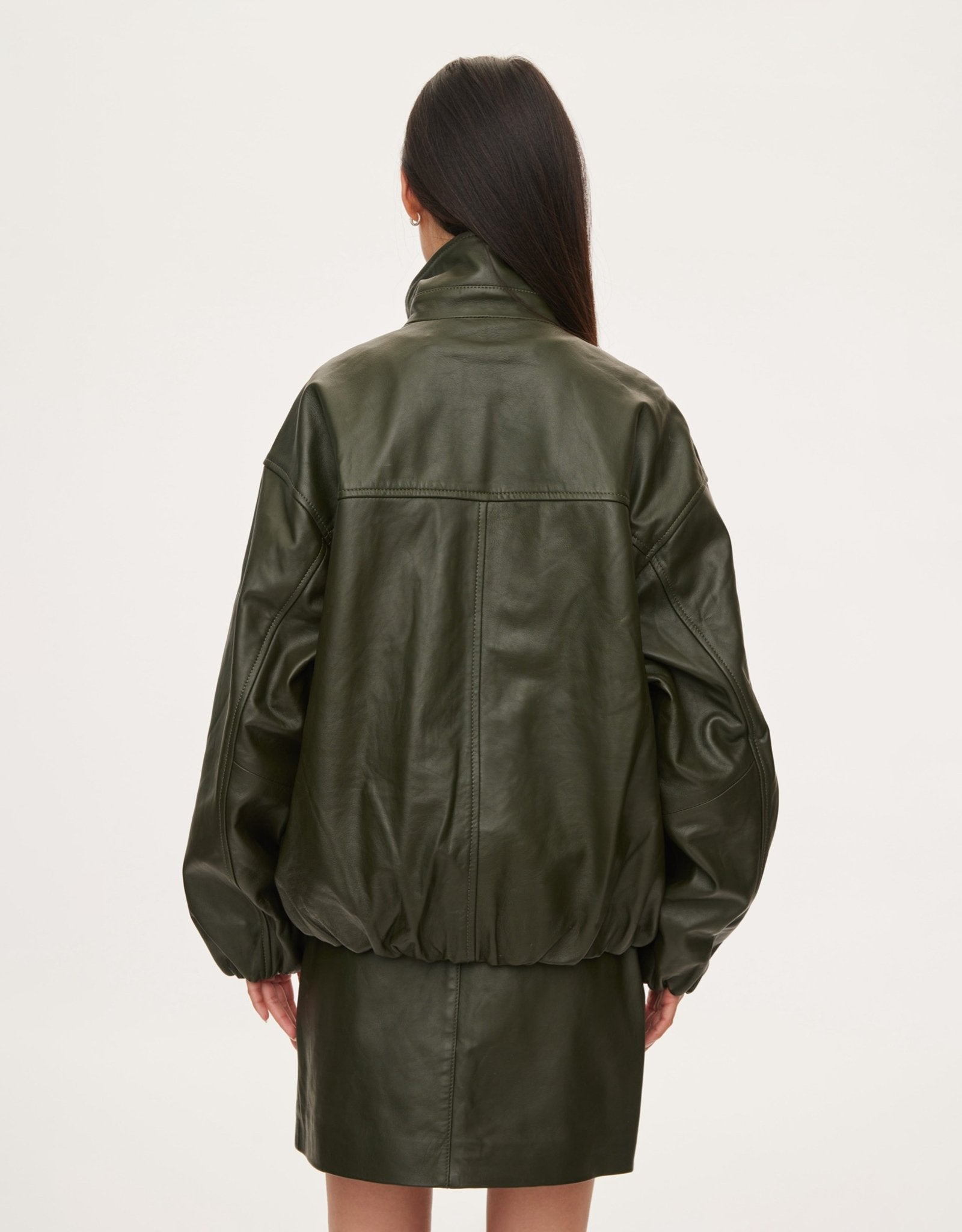 oval square Lenny Leather Jacket | Rezet Store