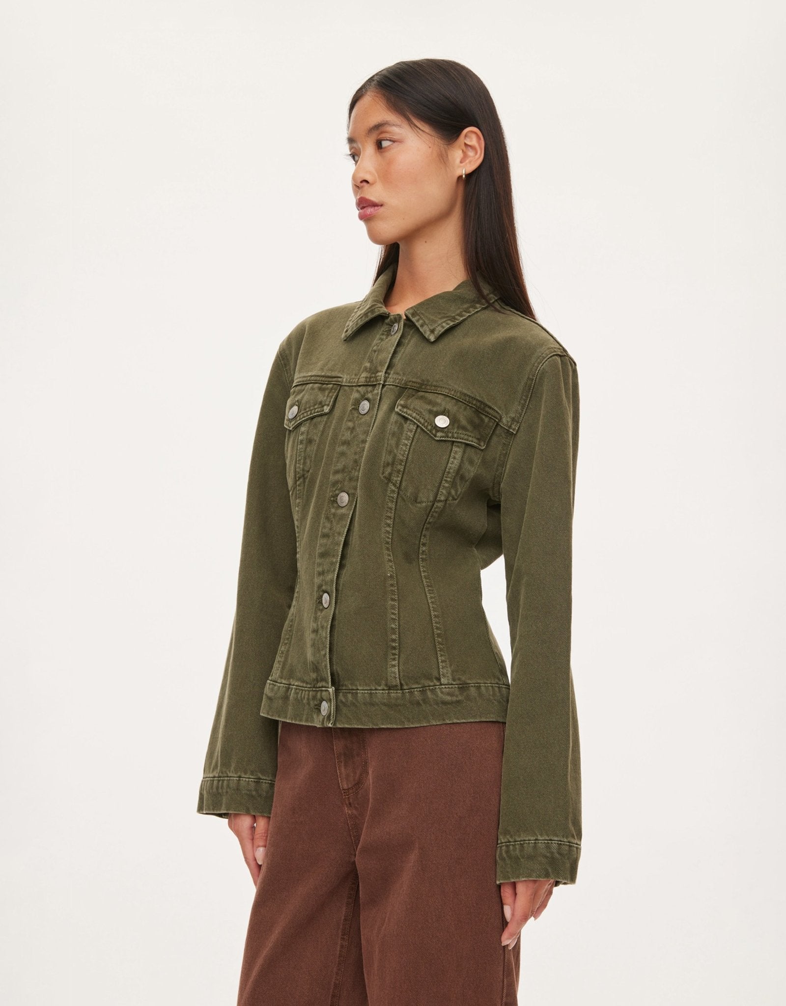 oval square Edie Denim Jacket | Rezet Store