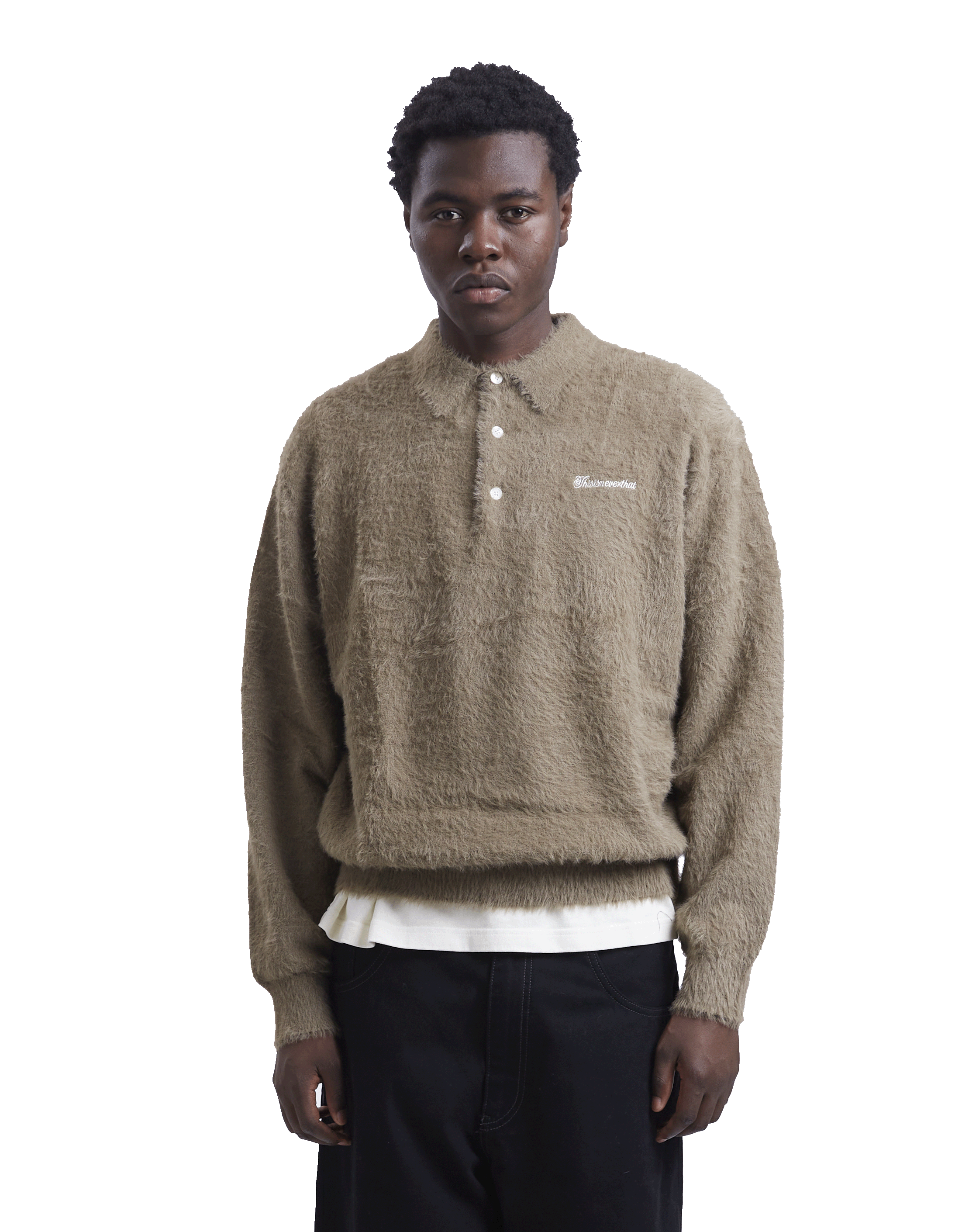 SCT-Logo Shaggy Knit Polo