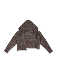 Knit Open Collar Hoodie
