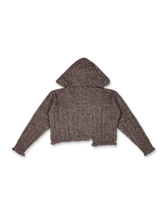 Knit Open Collar Hoodie