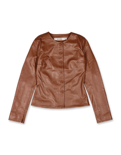 Scoop Leather Blouse