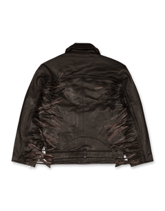 oval square Fringe Leather Biker | Rezet Store