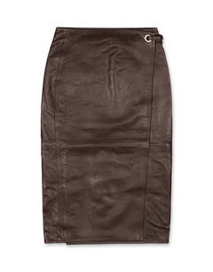 oval square Reflection Leather Skirt | Rezet Store