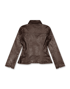 oval square Deep Leather Blazer | Rezet Store