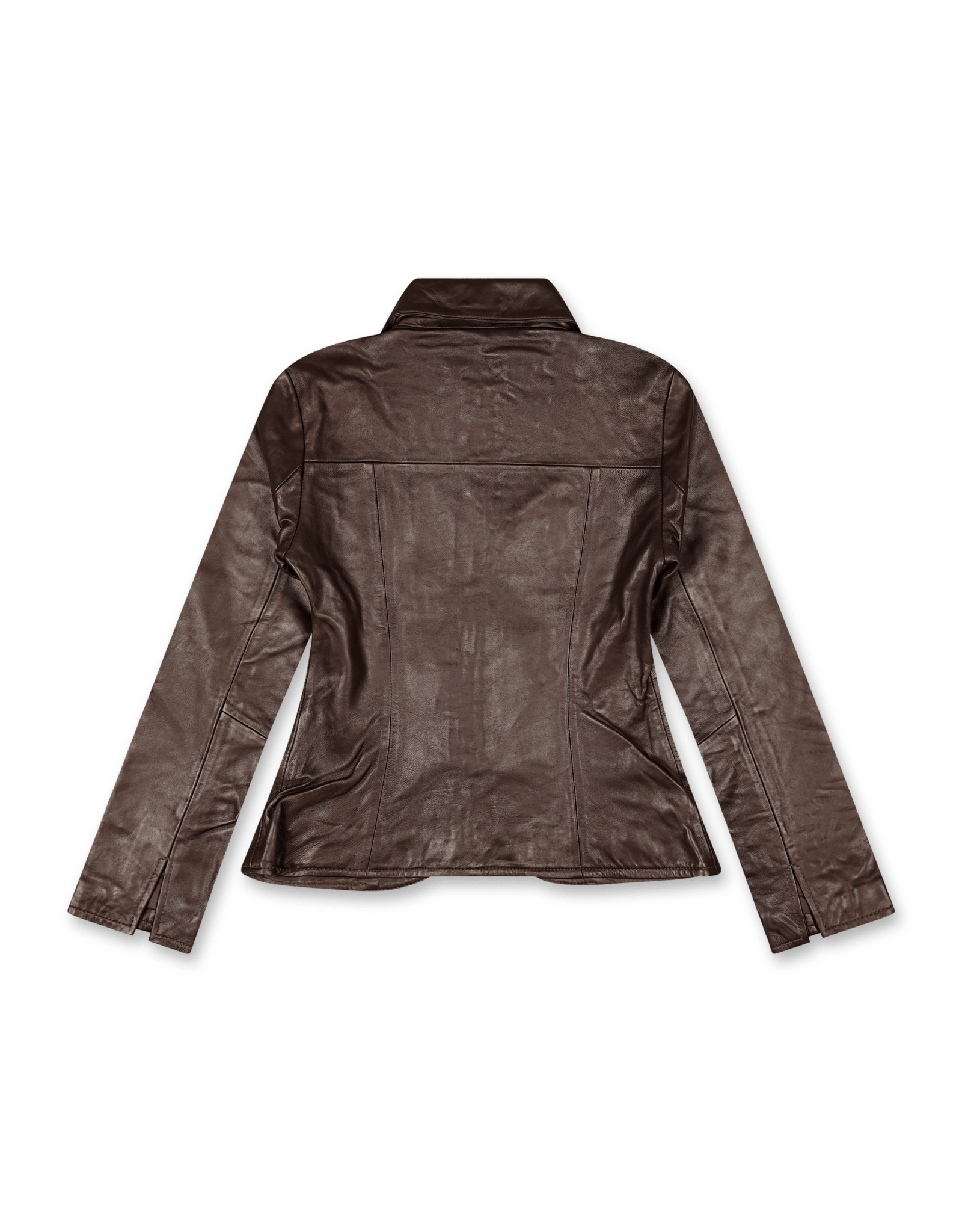 oval square Deep Leather Blazer | Rezet Store
