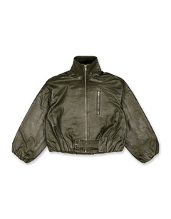 oval square Lenny Leather Jacket | Rezet Store
