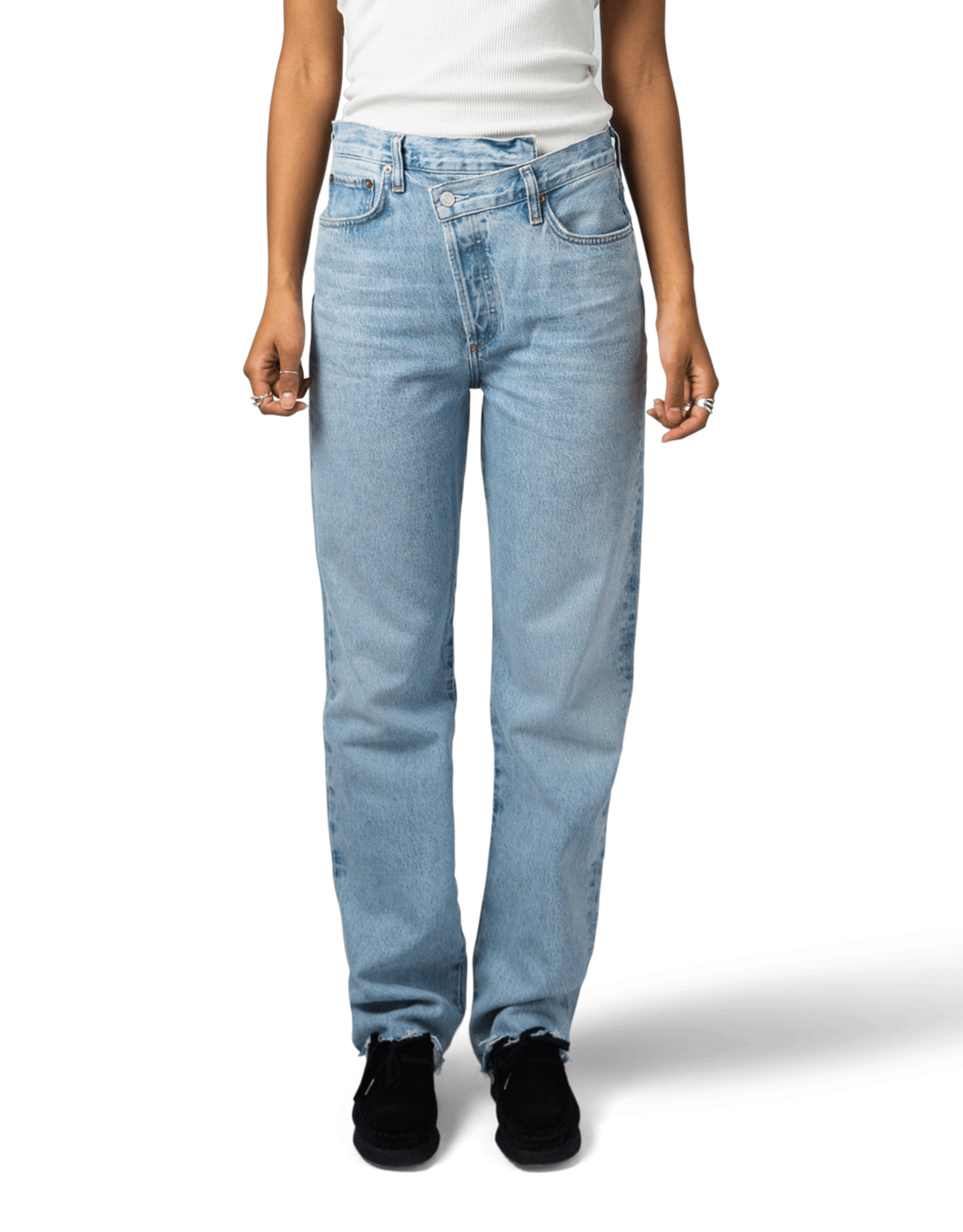 Criss Cross Straight Jeans