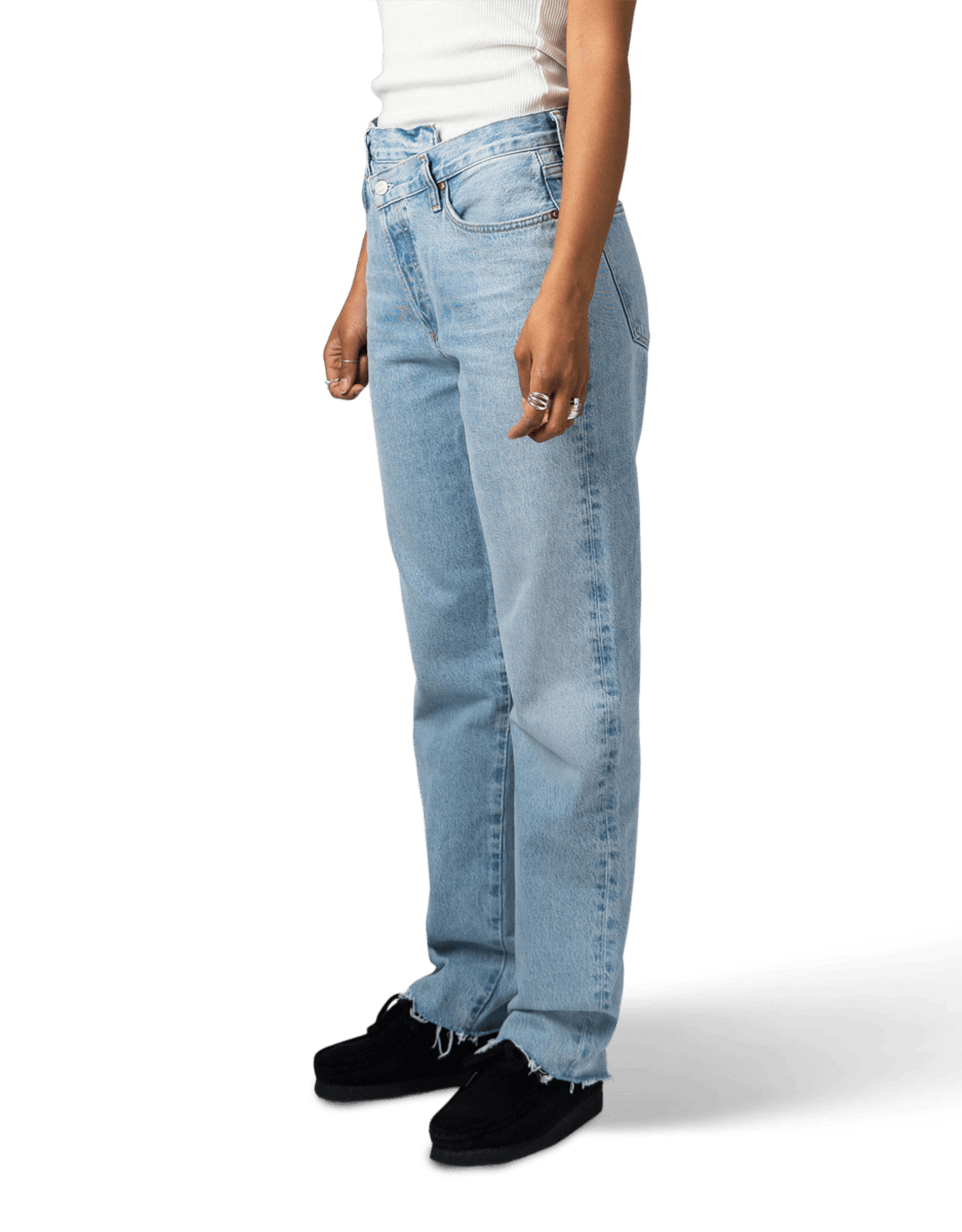 Criss Cross Straight Jeans