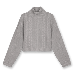 Powder Knit Zip Cardigan