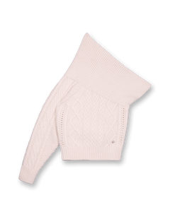 One Shoulder Chunky Cable Knit Top