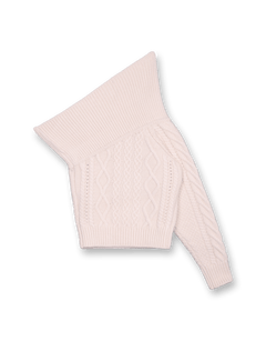 One Shoulder Chunky Cable Knit Top