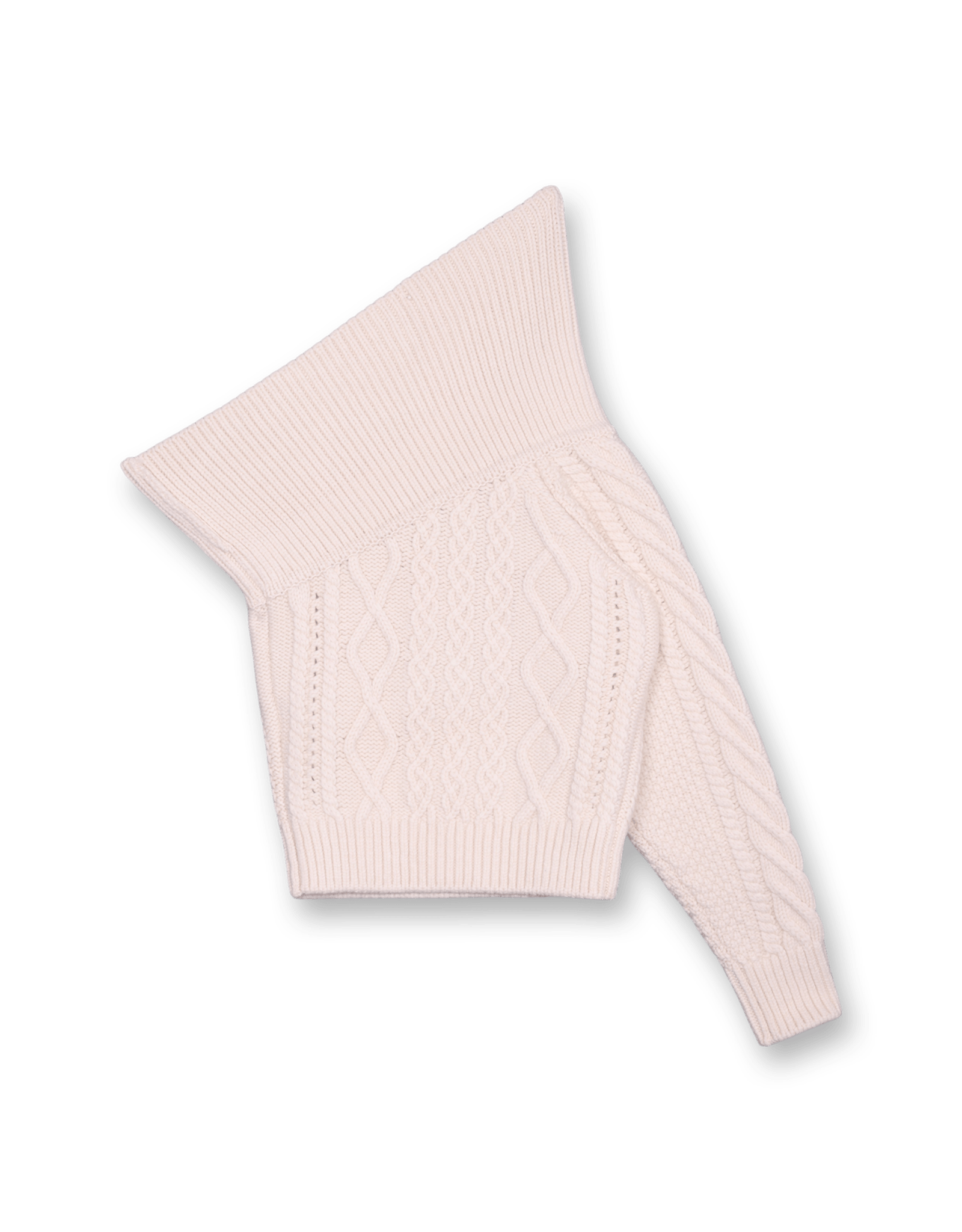 One Shoulder Chunky Cable Knit Top