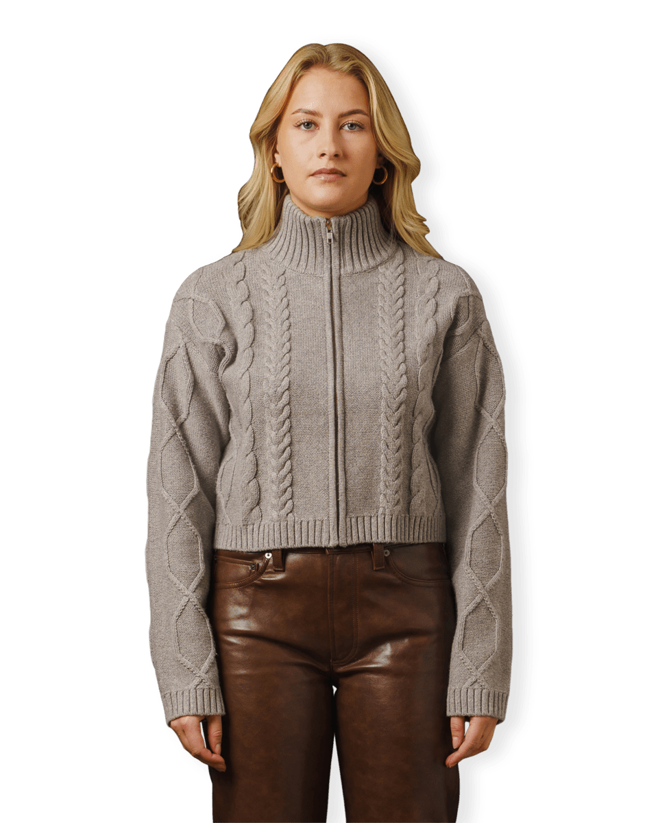 Powder Knit Zip Cardigan