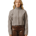 oval square Powder Knit Zip Cardigan | Rezet Store
