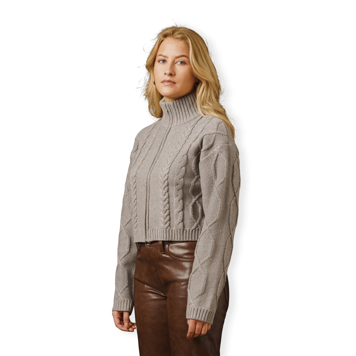 Powder Knit Zip Cardigan