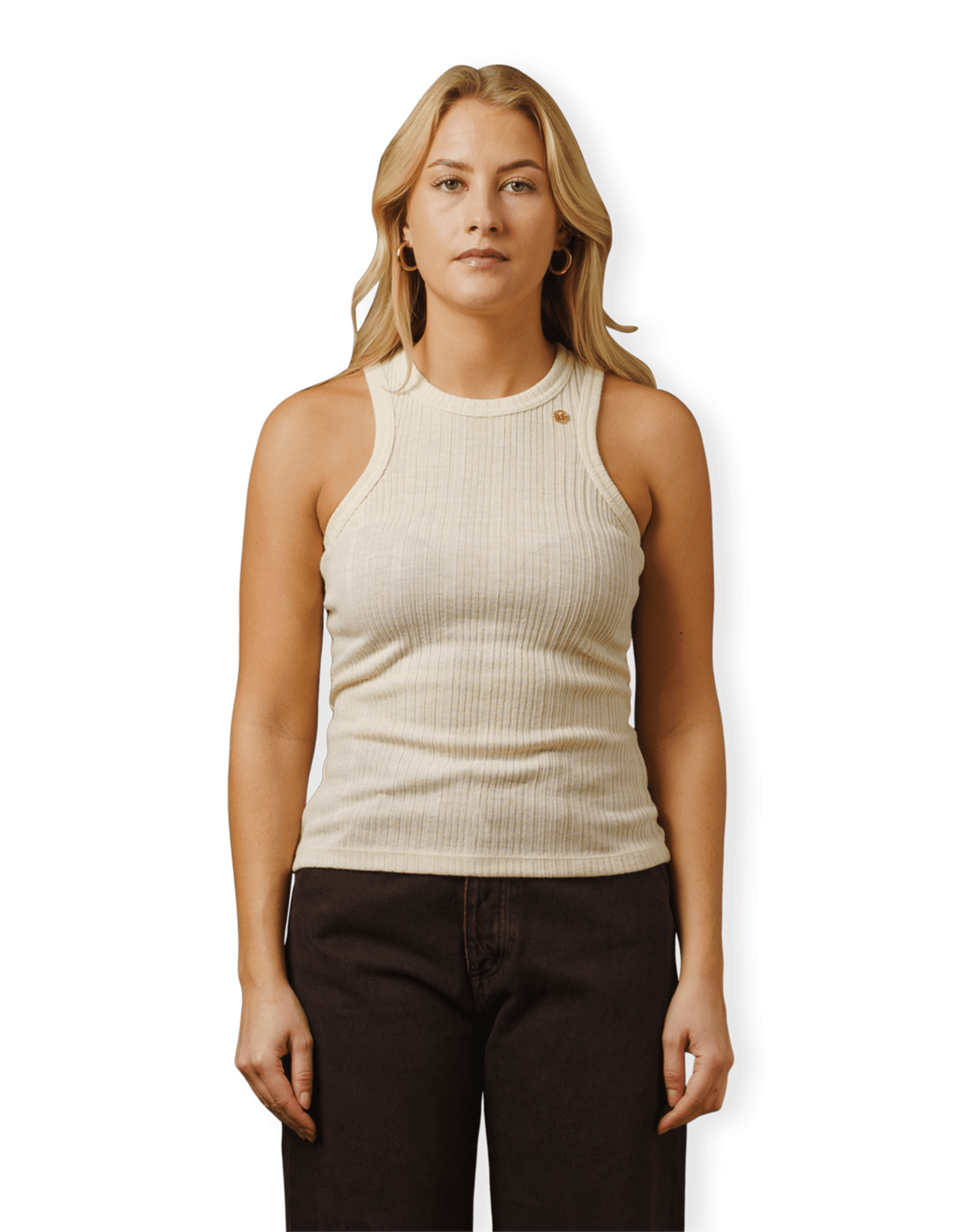 Wool Blend Ribbed Sleeveless Top