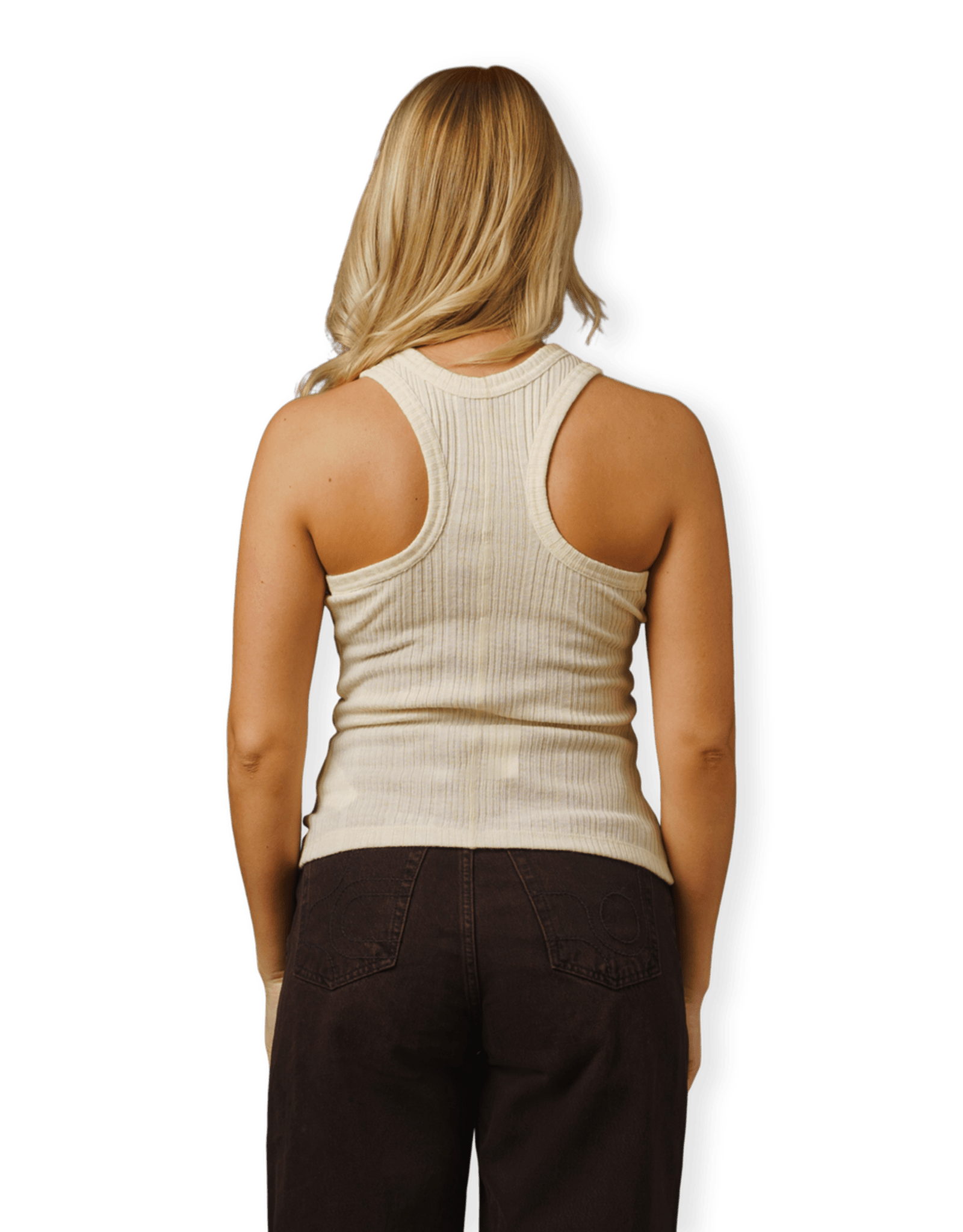 Wool Blend Ribbed Sleeveless Top