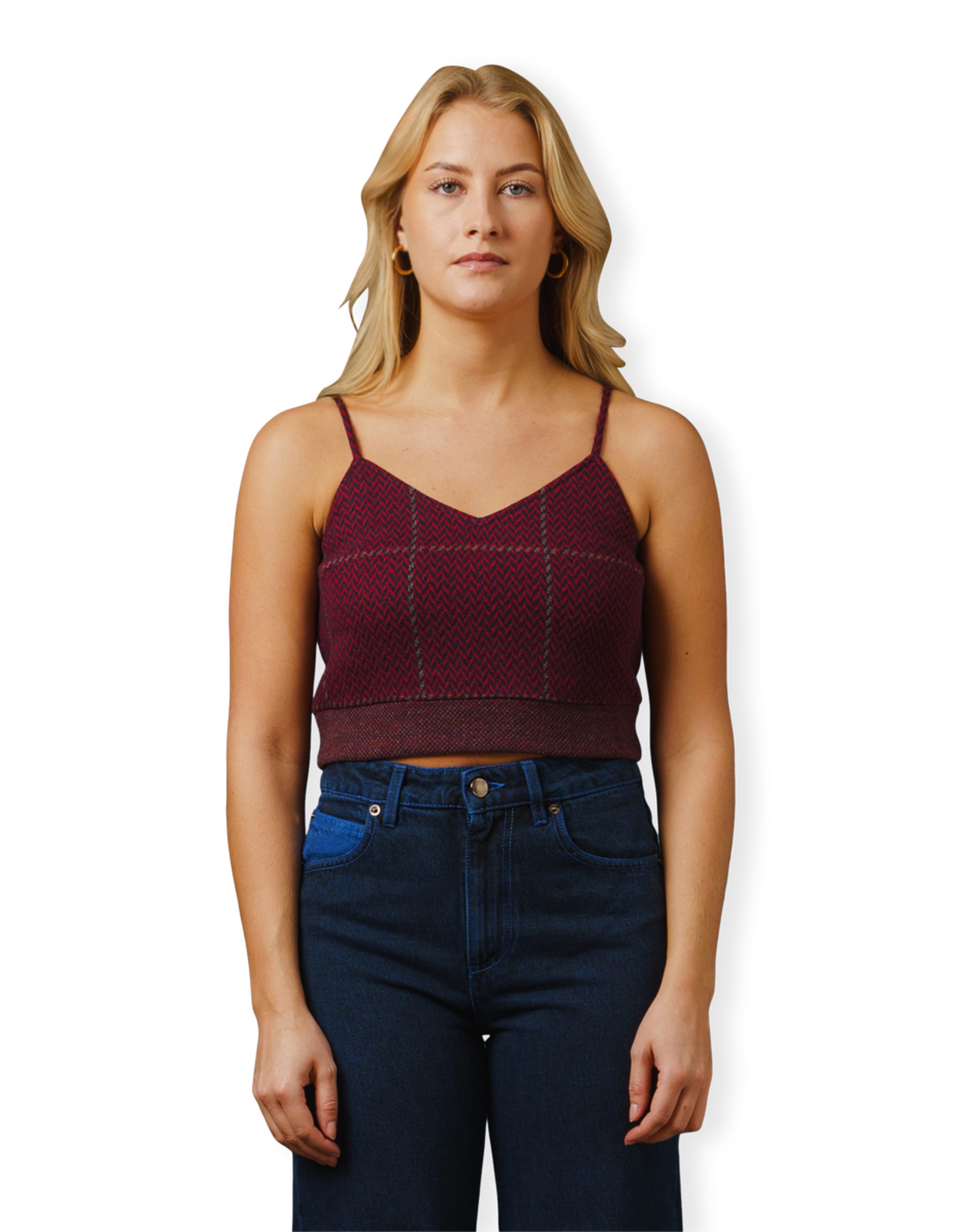 Retro Wool Jaquard Sleeveless Top