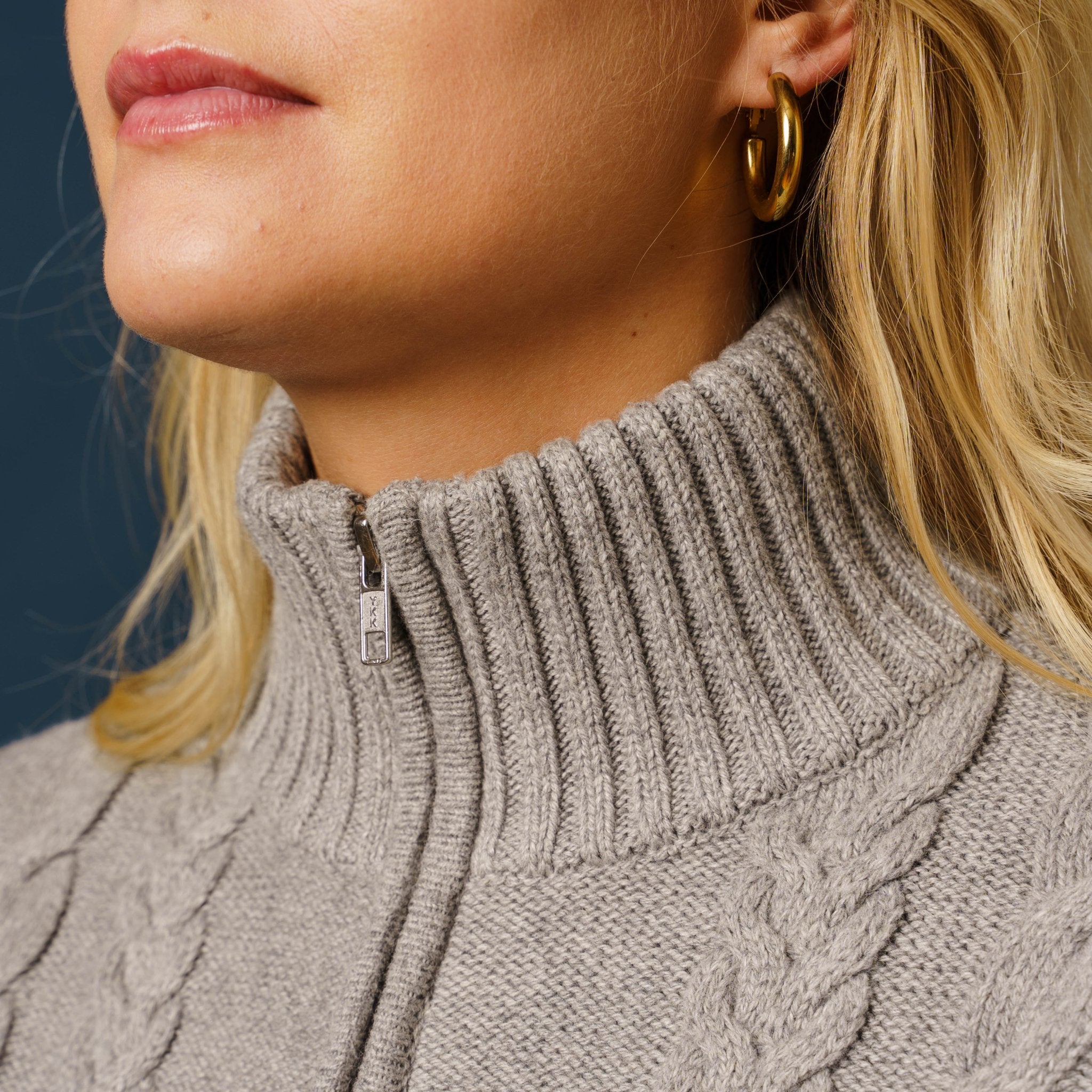 Powder Knit Zip Cardigan