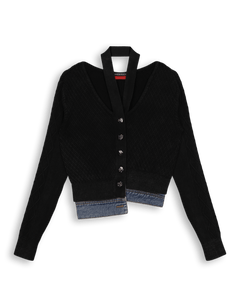 Sonya Dyeing Washed Cut-Out Cardigan