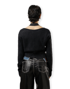 Sonya Dyeing Washed Cut-Out Cardigan