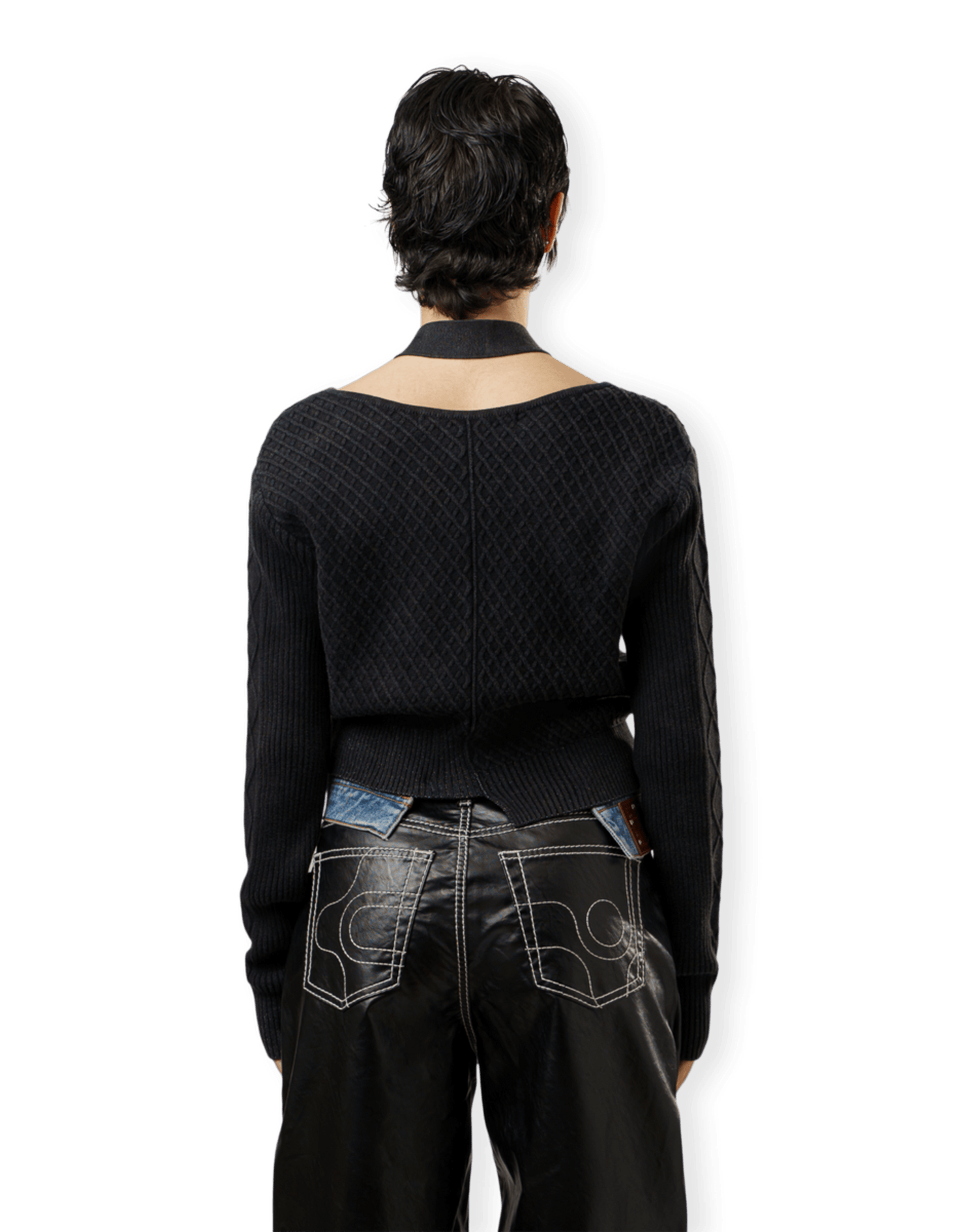 Sonya Dyeing Washed Cut-Out Cardigan