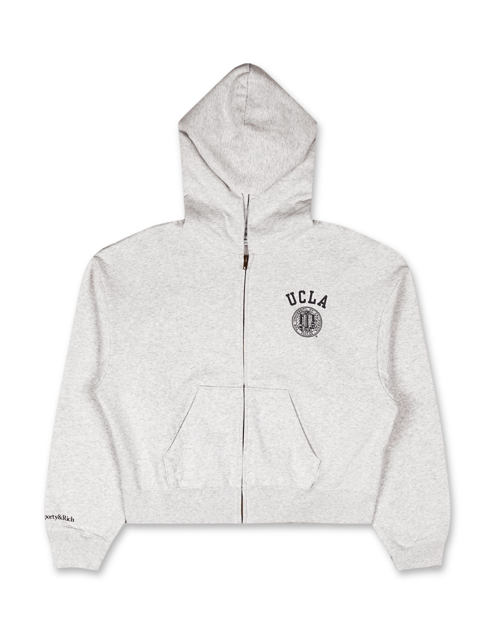 Sporty & Rich UCLA Crest Cropped Zip Hoodie | Rezet Store