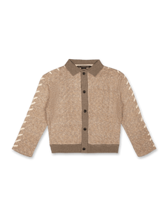 Unbleached Lace Up Cardigan