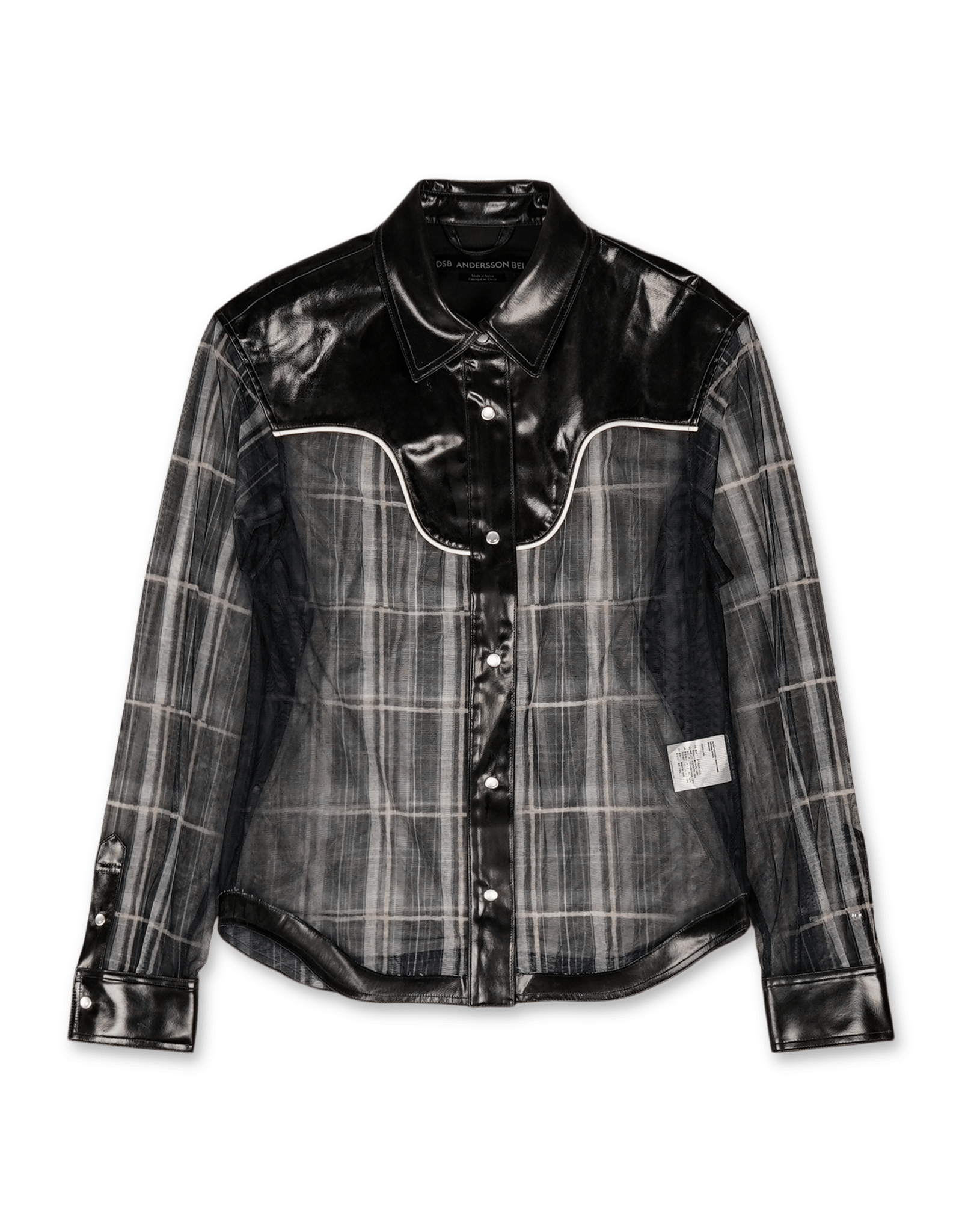 Andersson Bell Patent Leather Combo Sheer Western Shirts | Rezet Store