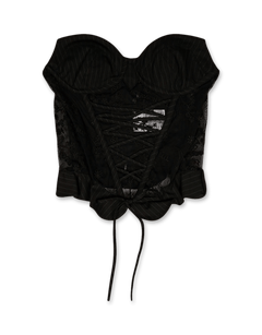 Andersson Bell Stripe Combo Logo Lace Corset Top | Rezet Store