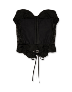 Andersson Bell Stripe Combo Logo Lace Corset Top | Rezet Store