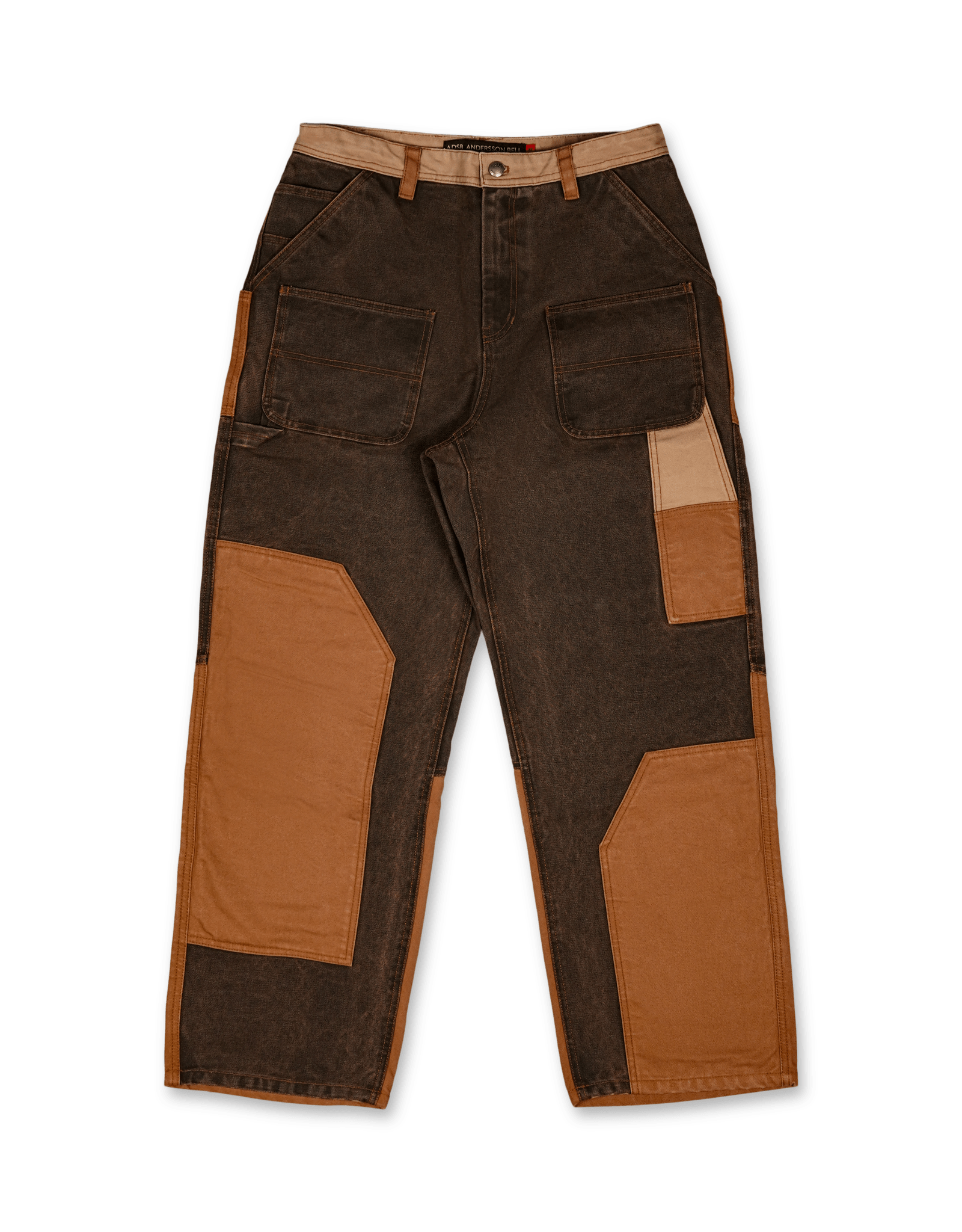 Patchwork Carpenter Wide-Leg Jeans