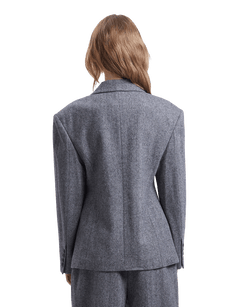 Herringbone Hidden Button Jacket