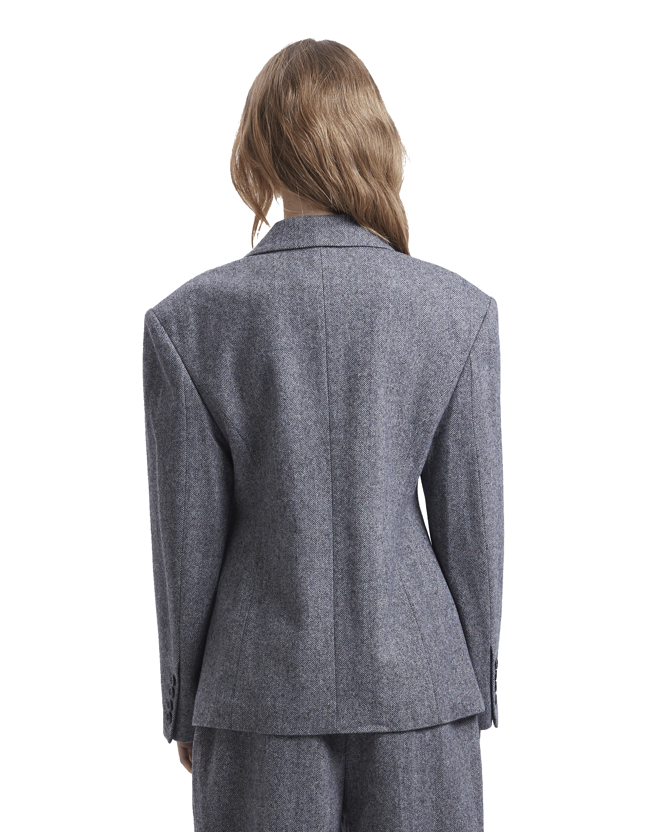 Herringbone Hidden Button Jacket